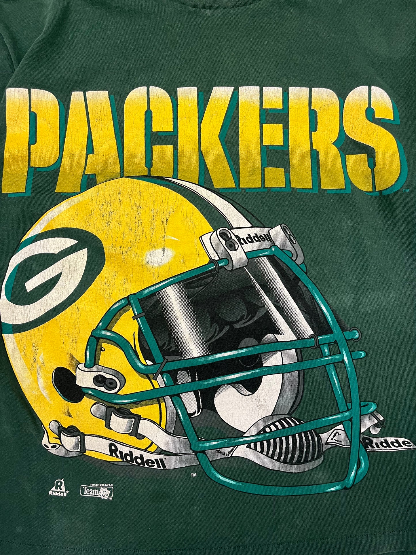 Vintage Green Bay Packers Big Helmet T-Shirt Size Large