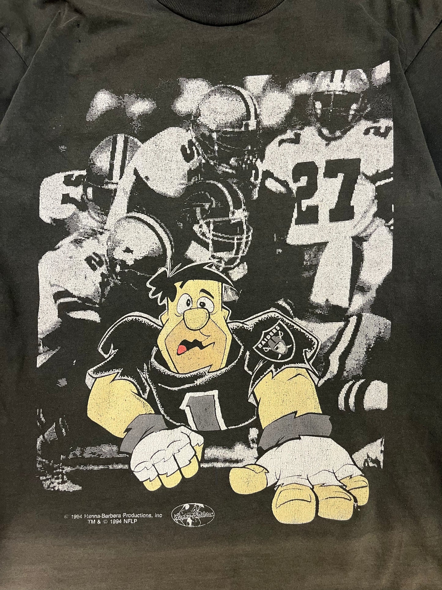 Vintage Fred Flintstone Oakland Raiders T-Shirt Size Small