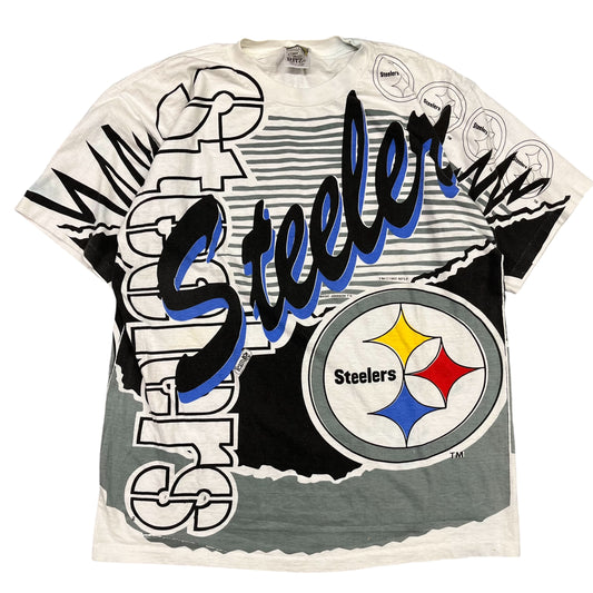 Vintage Pittsburgh Steelers AOP T-Shirt Size Large