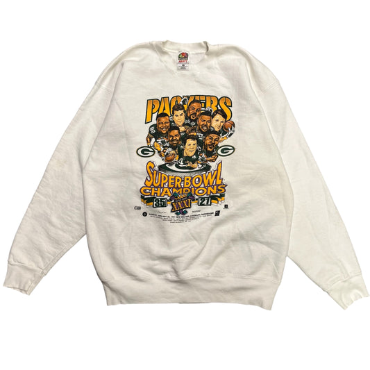 Vintage Green Bay Packers "Caricature" Super Bowl Champions Sweatshirt Size XL